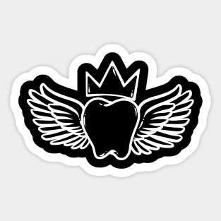 Dentist Graffiti Tshirt design cool tooth with wings logo Sticker